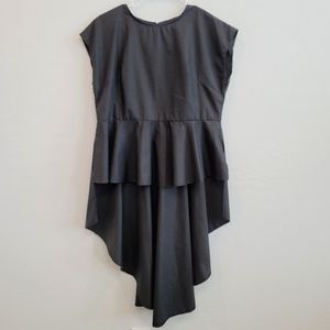 💕 Elegant Black High Low Blouse Top With Tie In the Back Size Medium